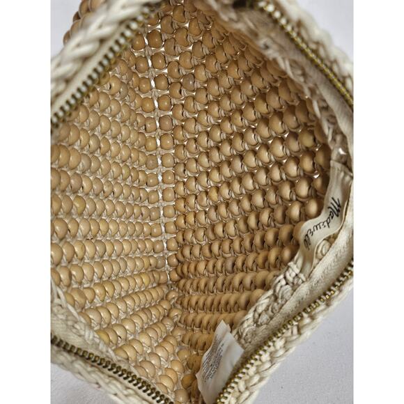 MADEWELL WOMEN'S 100% WOODEN BEADS 100% COTTON CORE POUCH PURSE STYLE A0742A - Picture 5 of 9
